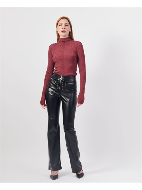 Patrizia Pepe pantalon ?vas? taille haute en simili cuir PATRIZIA PEPE | 8P0640-E005K103